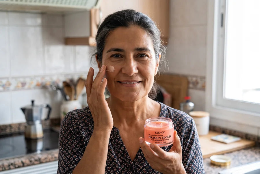 Amparo Ruiz, antes y después de usar la crema