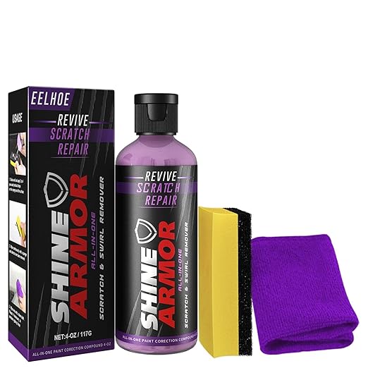 Kit Shine Armor 3 en 1: bote, esponja y paño de microfibra