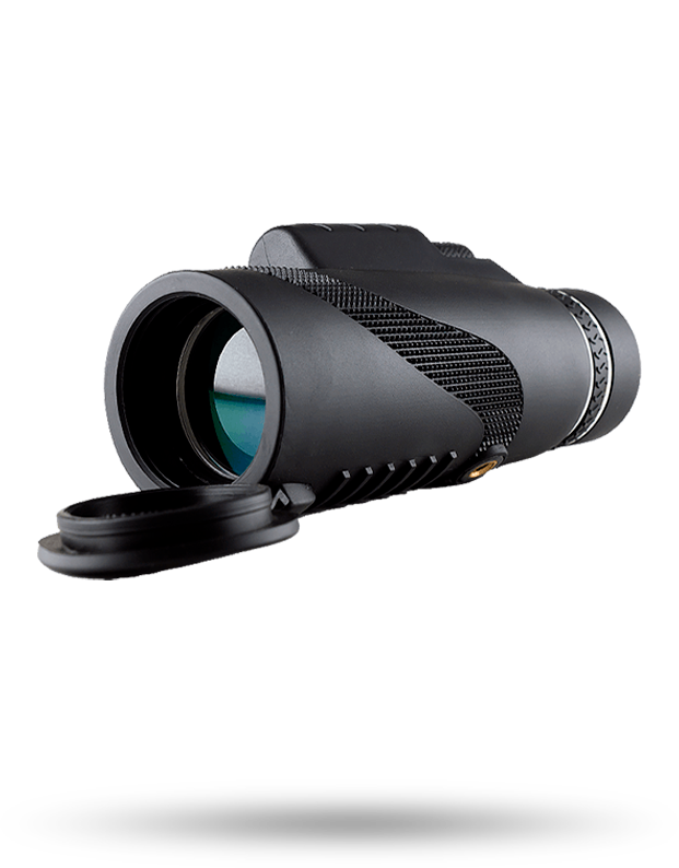 Monocular MaxVision 40x60 con la tapa del objetivo abierta