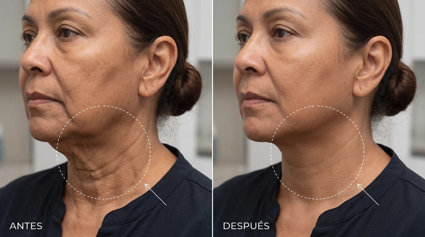 Antes y después: textura del cuello