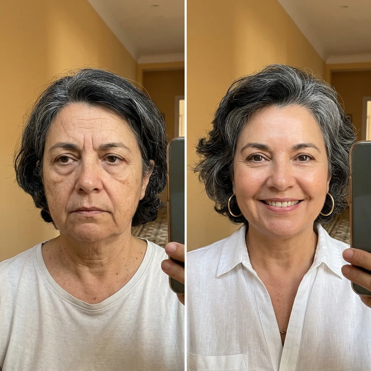 Marta Vidal, antes y después de tres semanas con la crema