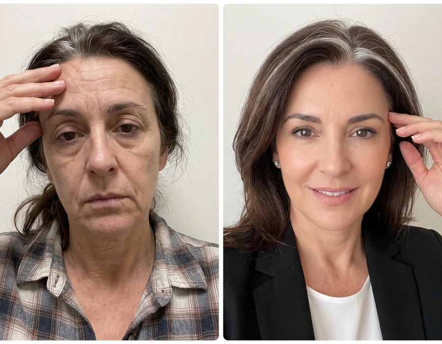 Begoña Arrieta, antes y después de usar la crema