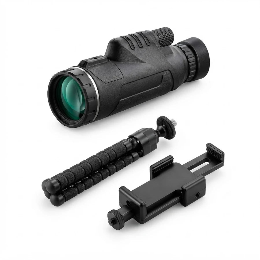 Monocular MaxVision con el trípode y el adaptador para el móvil