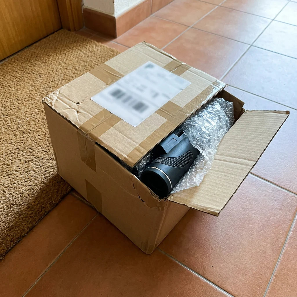 El MaxVision recien llegado, dentro de la caja de envio